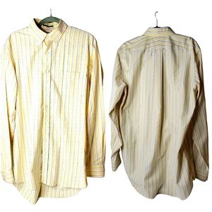 Land's End No Iron Supima Cotton Oxford Traditional Fit Preppy Dress Shirt 16-37